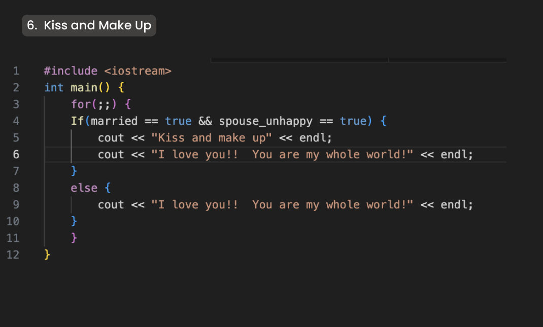 BenQ Coding Challenge-Kiss and Make Up in C++